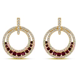Luxusné náušnice s diamantmi a rubínmi Hazael