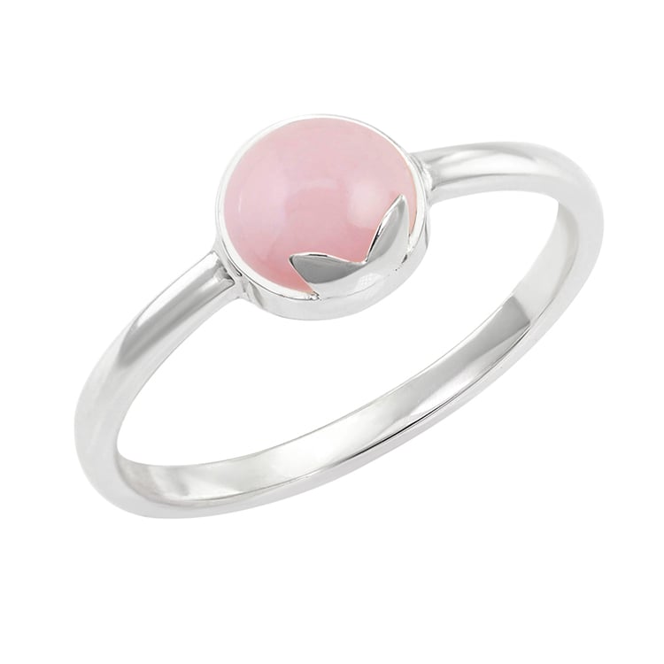 Zlatý prsten s cabochon růžovým opálom Nevio 44800