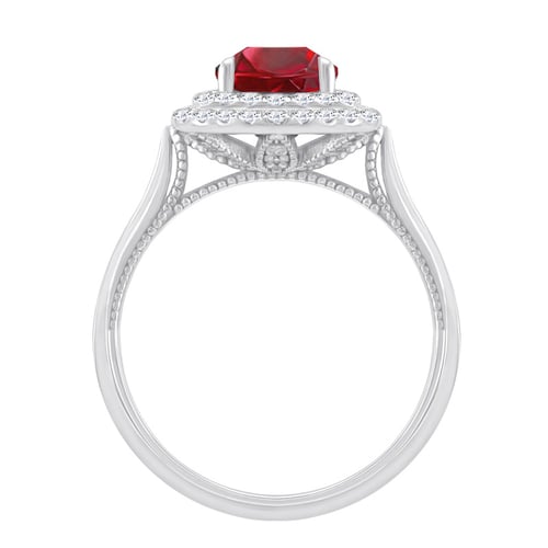 Luxusný zlatý prsteň so spinelom a diamantmi Charmaine