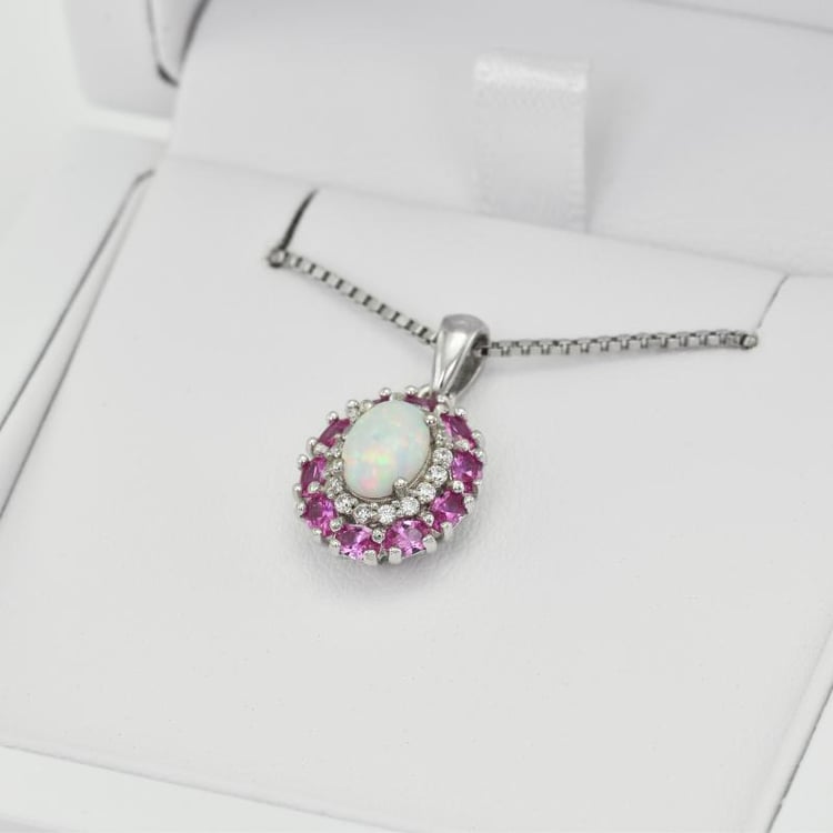 Náhrdelník s bielym opálom 21340