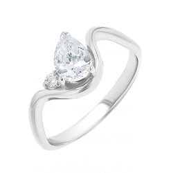 Vlnitý zásnubný prsteň s pear lab-grown diamantom Mirjana