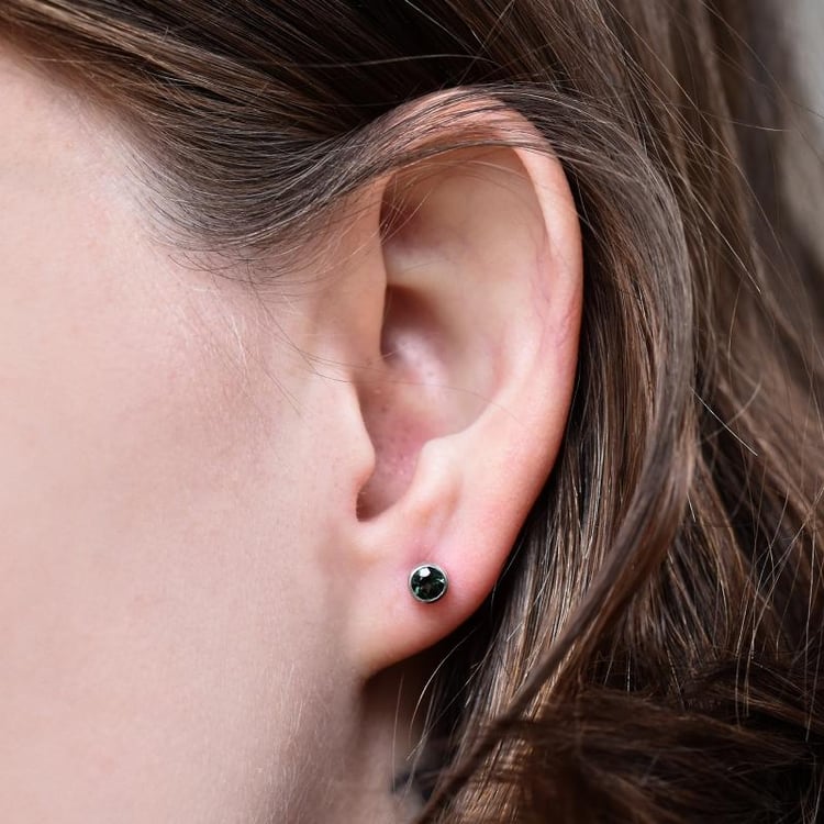 Strieborné náušnice so zelenými turmalínmi Anuket 29668