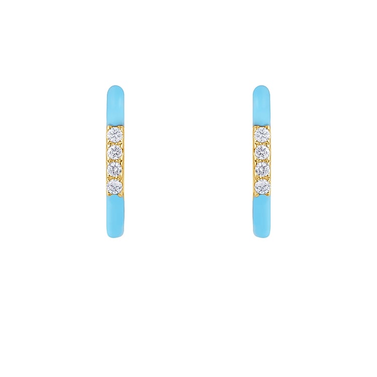 Modré keramické náušnice s diamantmi Galla