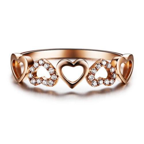 Zlatý prsteň so srdiečkami 5064