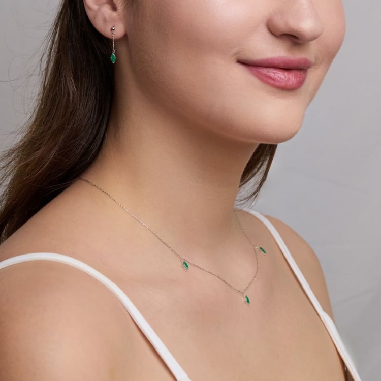 Zlatý náhrdelník s brazílskymi smaragdy 164066