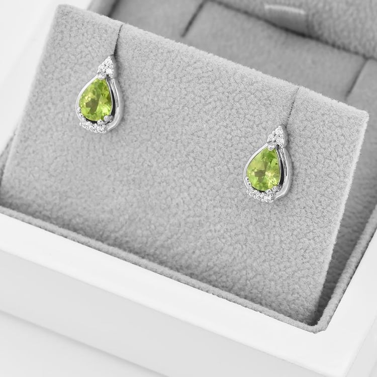 Dámské náušnice s olivínmi 42599