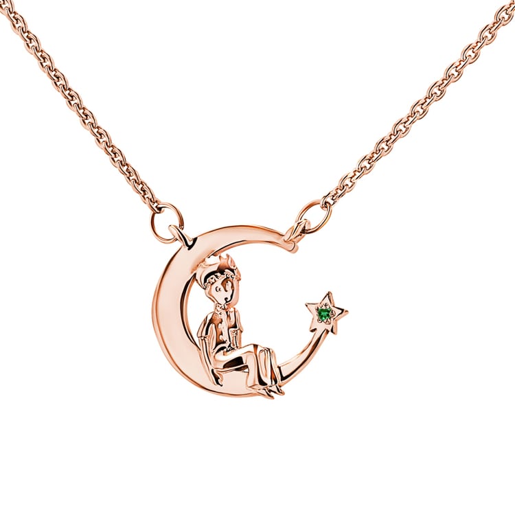 Náhrdelník v tvare mesiaca s výberom drahokamu Malý princ 148492
