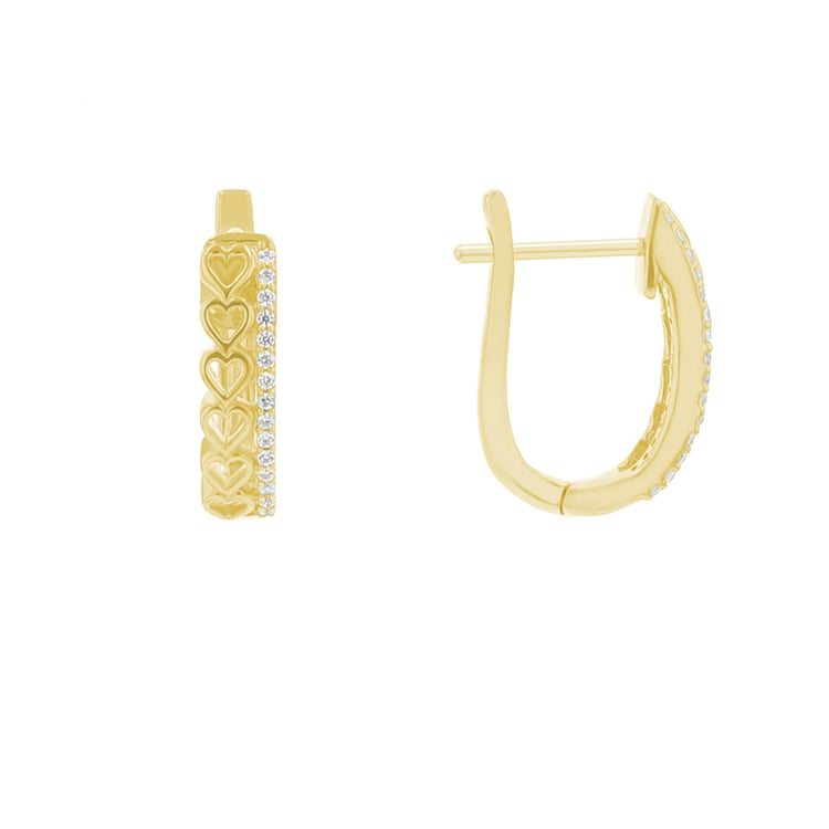 Srdcové kruhové náušnice s diamantmi Luba 111044