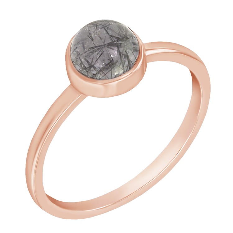 Prsteň s rutilom z ružového zlata 58065