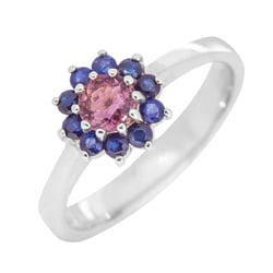 Zlatý prsteň s turmalínom a zafírmi Haidi