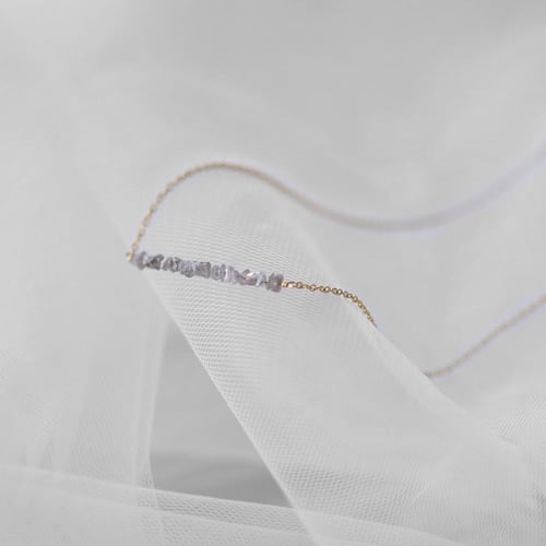 Zlatý choker s ružovými nebrúsenými diamantmi Briely