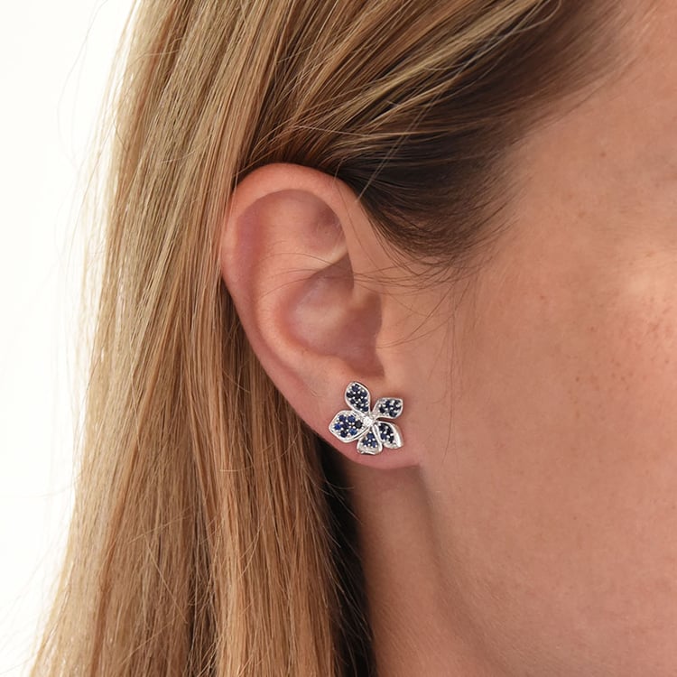 Zafírové náušnice s diamantom 85444