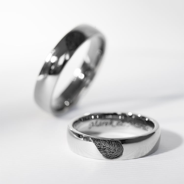 Svadobné obrúčky z platiny s otlačkami prstov Feita 157862