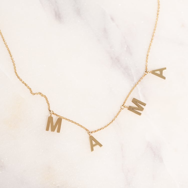 Strieborný náhrdelník s písmenami Mama 118934