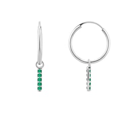 Zlaté visiace náušnice so smaragdmi Christy