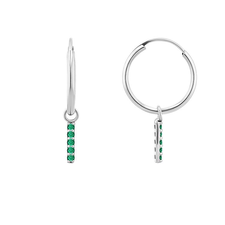 Zlaté visiace náušnice so smaragdmi Christy 123934