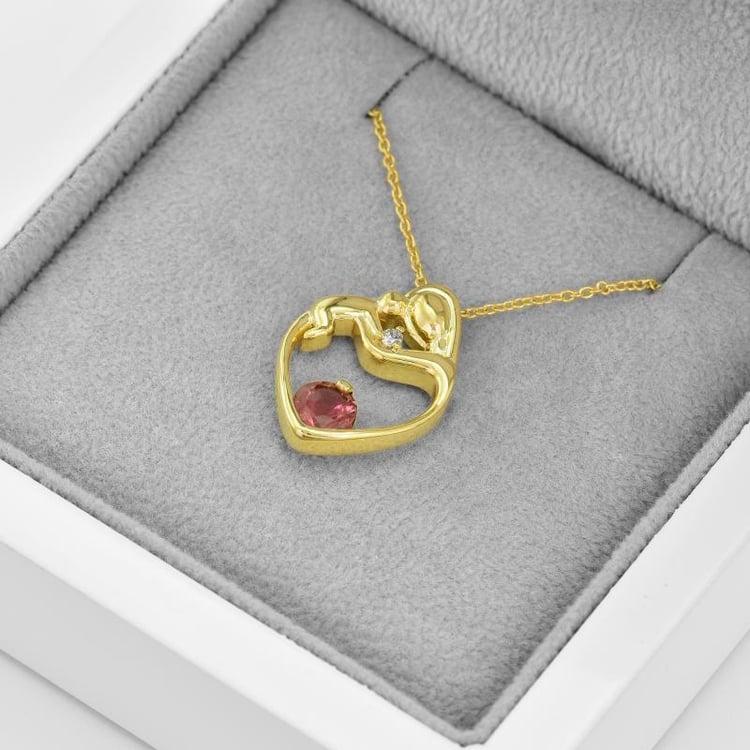 Prívesok s ružovým turmalínom a diamantom 44388