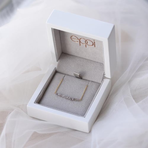 Zlatý choker s ružovými nebrúsenými diamantmi Briely
