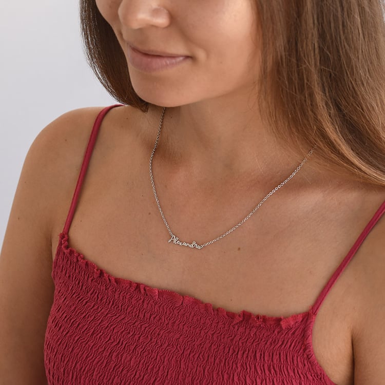 Strieborný náhrdelník s menom podľa priania 67476