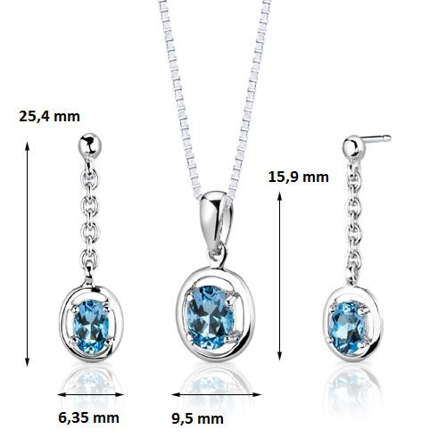 Striebroná kolekcia šperkov s topásmi 12489