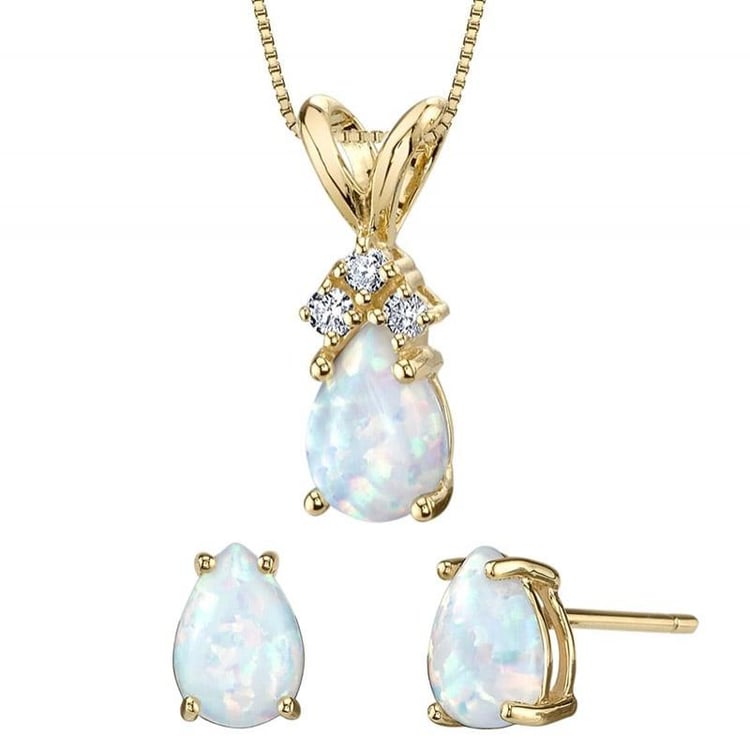 Zlatá kolekcia šperkov s opálmi 25308