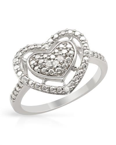 Strieborný prsteň srdce