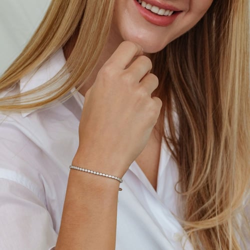 Zlatý tenisový náramok s lab-grown diamantmi Mia