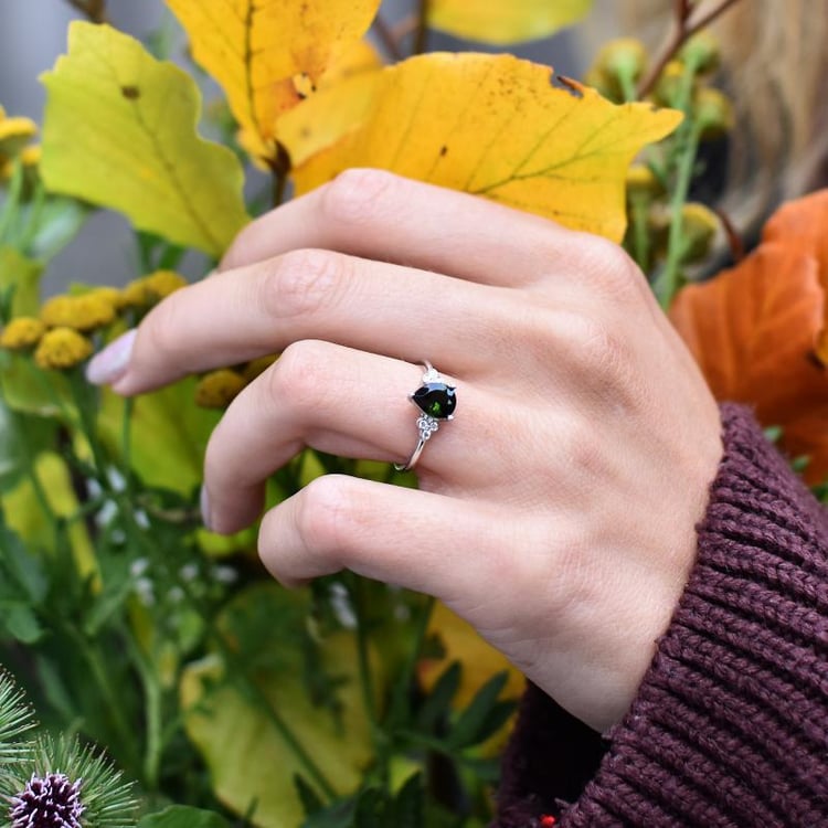 Zlatý prsteň s turmalínom a diamantmi Reslen 19938