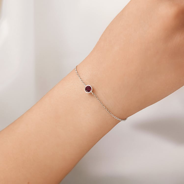 Platinový náramok s granátom Rollie 153304