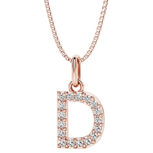 Strieborný prívesok v tvare písmena s lab-grown diamantmi Letra