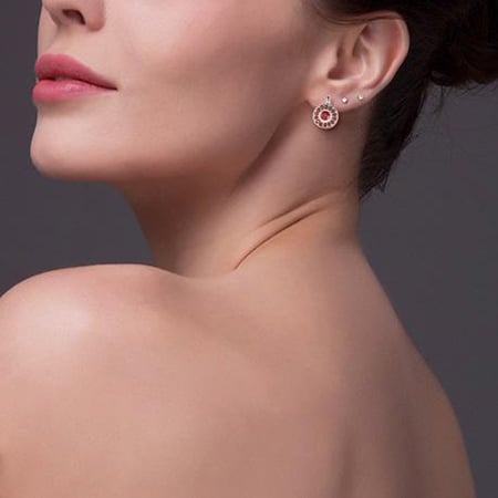Náušnice s granátmi 26414