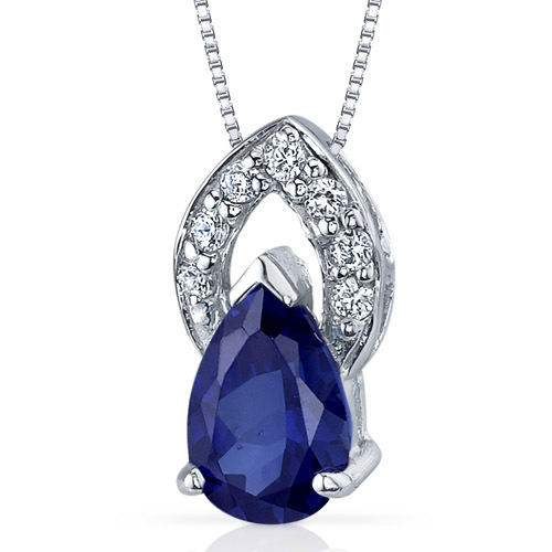 Modrý zafír ve striebornom náhrdelníku 3043