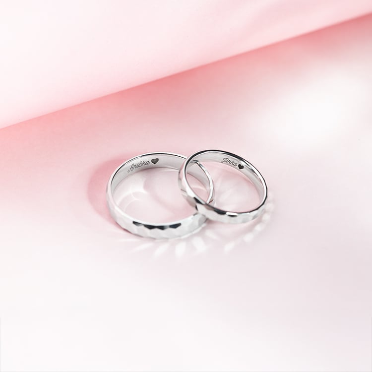 Zlaté tepané svadobné obrúčky Patton 150245