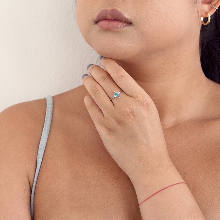 Zásnubný prsteň s 0.31ct IGI certifikovaným modrým lab-grown diamantom Midia 126361