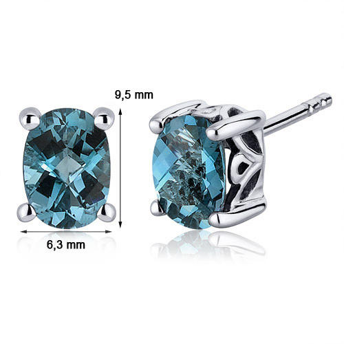 Topásové modré náušnice 3004