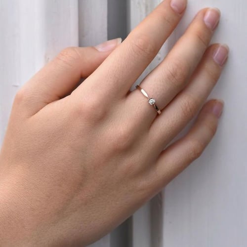 Strieborný elegantný prsteň s lab-grown diamantom Socorro