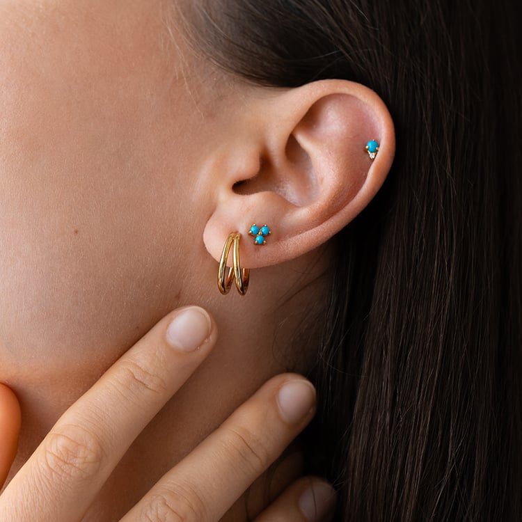 Strieborné náušnice s tyrkysmi Finella 126785