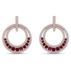 Luxusné náušnice s diamantmi a rubínmi Hazael