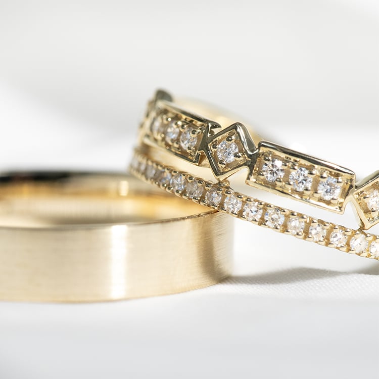 Trendy zlatý prsteň s lab-grown diamantmi Payton 128648