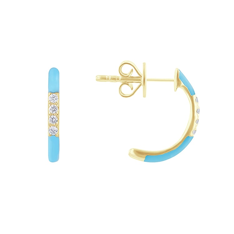 Modré keramické náušnice s diamantmi Galla 128745