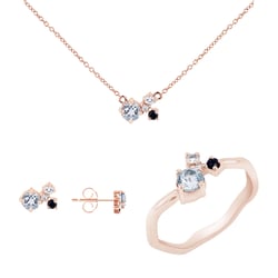 Strieborná kolekcia šperkov s akvamarínmi, zafírmi, mesačnými kameňmi a diamantmi Halli