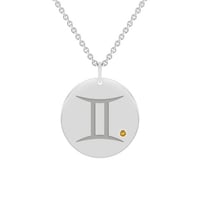 Strieborný prívesok so znamením a citrínom Blíženci