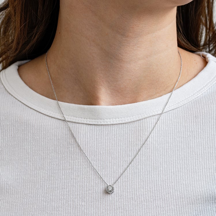 Halo náhrdelník s 0.30ct IGI certifikovaným lab-grown diamantom Usara 133767