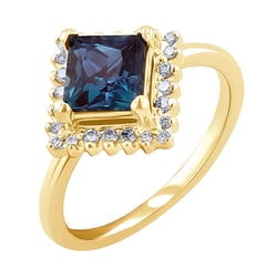 Prsteň s alexandritom a lab-grown diamantmi Kamal