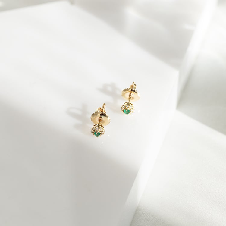 Smaragdové náušnice s diamantmi Kelsie 145652