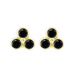 Zlaté trojlístky s čiernymi diamantmi Odrianel