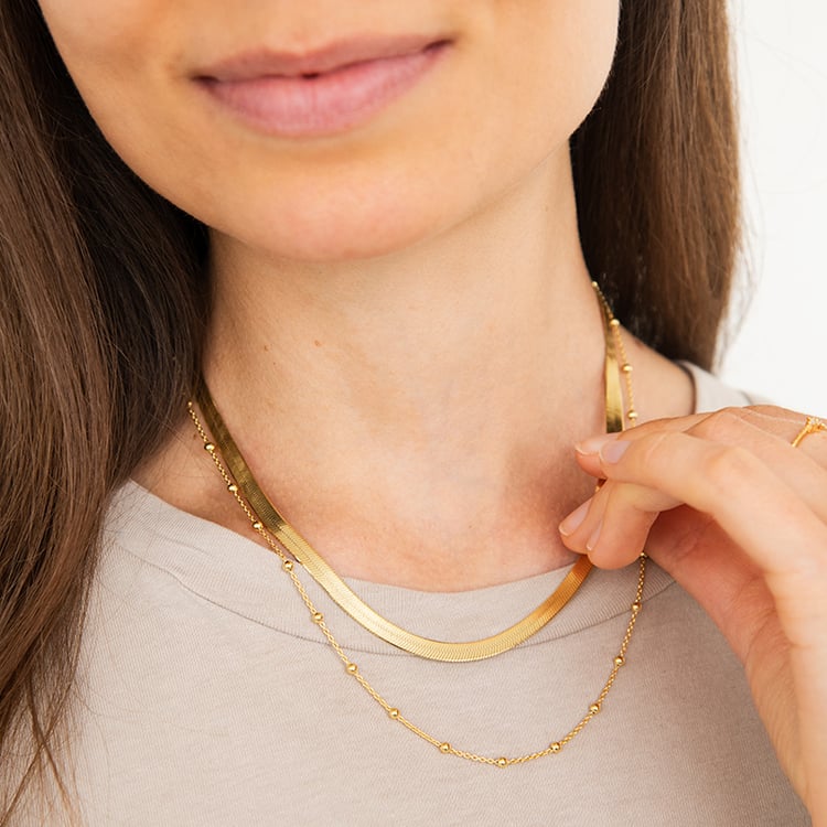 Retiazka s guličkami 45 cm zo striebra 124473