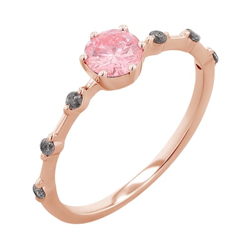 Zásnubný prsteň s certifikovaným fancy pink lab-grown diamantom Jelena