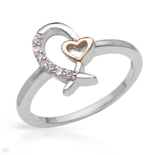 Strieborný pozlátený prsteň Bacima