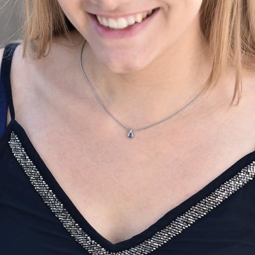 Platinový set minimalistických šperkov s modrými diamantmi Hinto